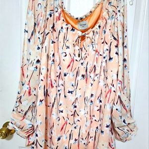 Haute Hippie Tribe Printed Long Slit Sleeve Top plus 11321